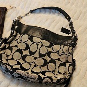 Coach Black and Cream Shoulder Bag